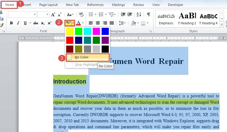 highlight text in word 2016 for mac